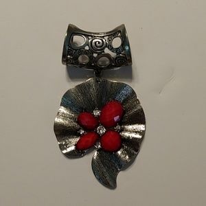 Beautiful red stone scarf slide